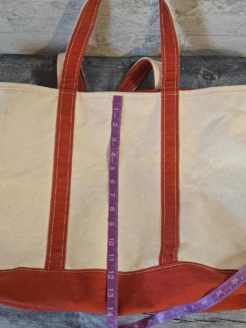 L.L. Bean Vintage Boat And Tote Canvas Bag XL Zipper Closure - Picture 11 of 11